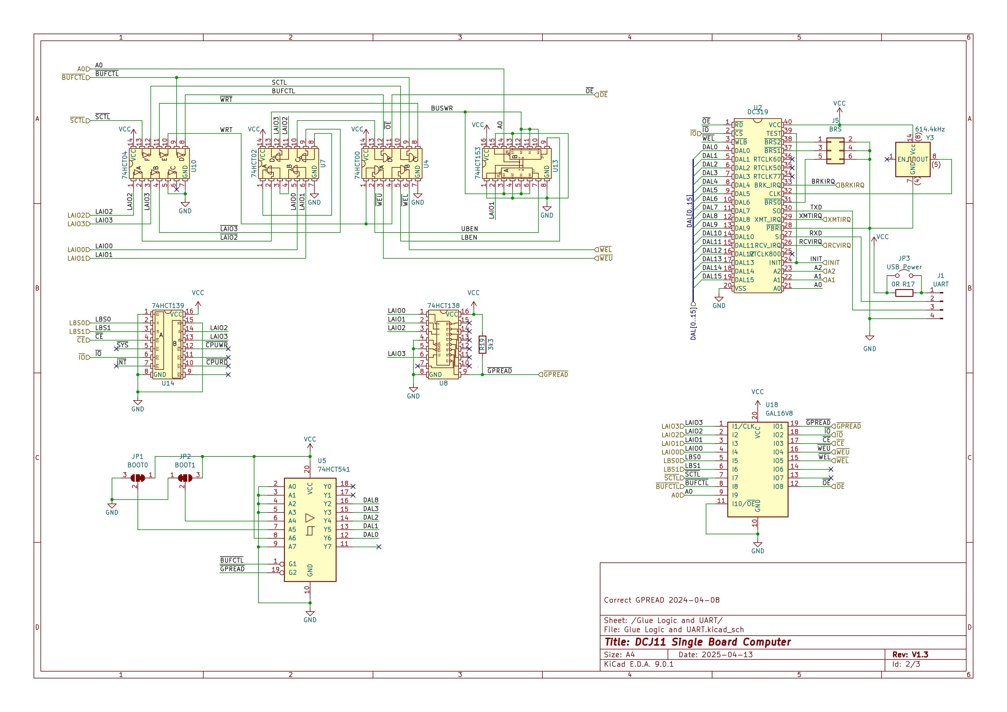 DCJ11 SBC with TTL logic
